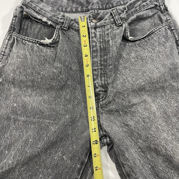 Vintage Falls Creek Dungarees Men's‎ 31 X 30 Black Acid Wash Jean Distressed Zip - Picture 5 of 11